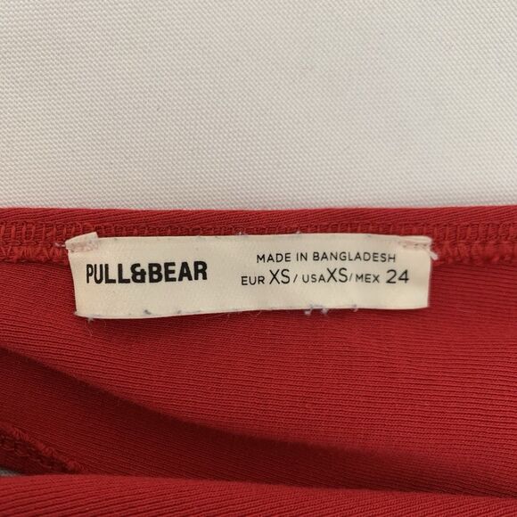 Pull&Bear Maxi Dress XS Red Open Back Fitted Bodycon Stretch Party Sexy Feminine - Picture 3 of 9